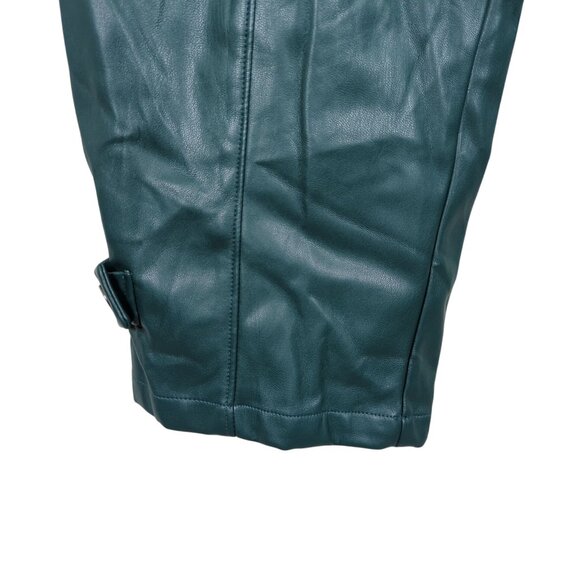 Ryegrass Faux Leather Green Pants Size Medium Elastic Waist Tapered Leg - Picture 6 of 16